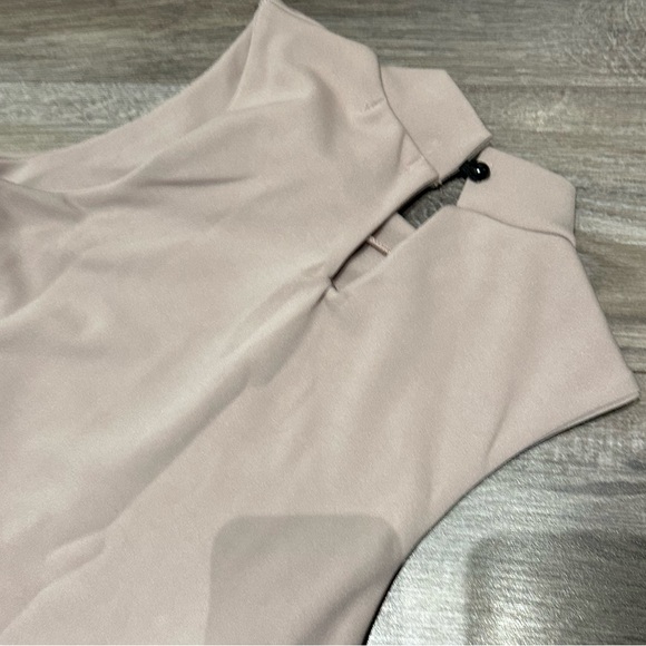 Light Tan bodycon high neck dress - Picture 7 of 9